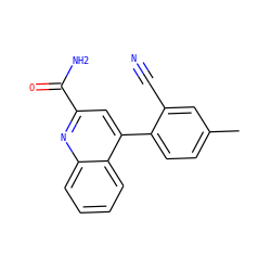Cc1ccc(-c2cc(C(N)=O)nc3ccccc23)c(C#N)c1 ZINC000205662738