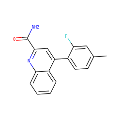 Cc1ccc(-c2cc(C(N)=O)nc3ccccc23)c(F)c1 ZINC000205662679