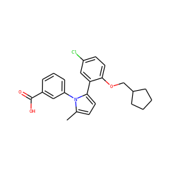 Cc1ccc(-c2cc(Cl)ccc2OCC2CCCC2)n1-c1cccc(C(=O)O)c1 ZINC000040763399