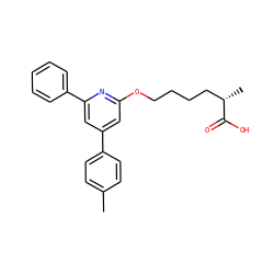 Cc1ccc(-c2cc(OCCCC[C@H](C)C(=O)O)nc(-c3ccccc3)c2)cc1 ZINC000013729728
