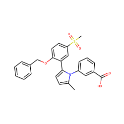 Cc1ccc(-c2cc(S(C)(=O)=O)ccc2OCc2ccccc2)n1-c1cccc(C(=O)O)c1 ZINC000040567106