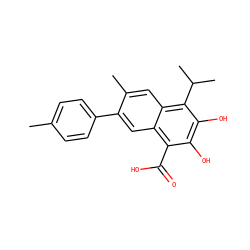 Cc1ccc(-c2cc3c(C(=O)O)c(O)c(O)c(C(C)C)c3cc2C)cc1 ZINC000653813141