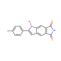 Cc1ccc(-c2cc3cc4c(cc3n2O)C(=O)NC4=O)cc1 ZINC000078549345