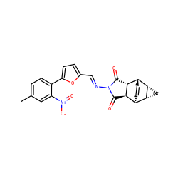 Cc1ccc(-c2ccc(/C=N/N3C(=O)[C@@H]4[C@H]5C=C[C@@H]([C@@H]6C[C@H]56)[C@H]4C3=O)o2)c([N+](=O)[O-])c1 ZINC000252428410
