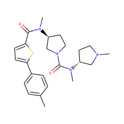 Cc1ccc(-c2ccc(C(=O)N(C)[C@H]3CCN(C(=O)N(C)[C@@H]4CCN(C)C4)C3)s2)cc1 ZINC000028461252