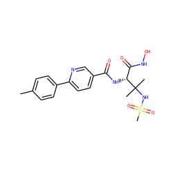 Cc1ccc(-c2ccc(C(=O)N[C@H](C(=O)NO)C(C)(C)NS(C)(=O)=O)cn2)cc1 ZINC001772599717