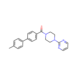 Cc1ccc(-c2ccc(C(=O)N3CCN(c4ncccn4)CC3)cc2)cc1 ZINC000034804956