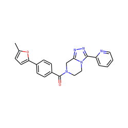 Cc1ccc(-c2ccc(C(=O)N3CCn4c(nnc4-c4ccccn4)C3)cc2)o1 ZINC000299866232
