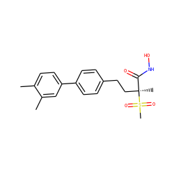 Cc1ccc(-c2ccc(CC[C@@](C)(C(=O)NO)S(C)(=O)=O)cc2)cc1C ZINC000169708130