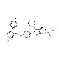 Cc1ccc(-c2ccc(Cl)cc2COc2ccc(-c3nc4cc(C(=O)O)ccc4n3C3CCCCC3)cc2)cc1 ZINC000036350441