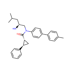 Cc1ccc(-c2ccc(N(C[C@@H](N)CC(C)C)C(=O)[C@@H]3C[C@H]3c3ccccc3)cc2)cc1 ZINC000299863700