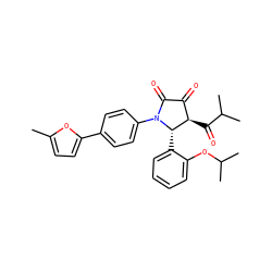 Cc1ccc(-c2ccc(N3C(=O)C(=O)[C@@H](C(=O)C(C)C)[C@@H]3c3ccccc3OC(C)C)cc2)o1 ZINC000169696042