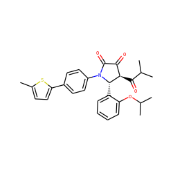 Cc1ccc(-c2ccc(N3C(=O)C(=O)[C@@H](C(=O)C(C)C)[C@@H]3c3ccccc3OC(C)C)cc2)s1 ZINC000169696058