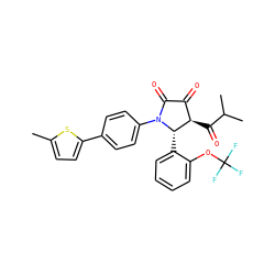Cc1ccc(-c2ccc(N3C(=O)C(=O)[C@@H](C(=O)C(C)C)[C@@H]3c3ccccc3OC(F)(F)F)cc2)s1 ZINC000169695838