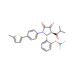 Cc1ccc(-c2ccc(N3C(=O)C(=O)[C@@H](C(=O)C(C)C)[C@@H]3c3ccccc3OC(F)F)cc2)s1 ZINC000169695834