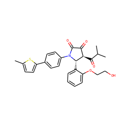 Cc1ccc(-c2ccc(N3C(=O)C(=O)[C@@H](C(=O)C(C)C)[C@@H]3c3ccccc3OCCO)cc2)s1 ZINC000169695566