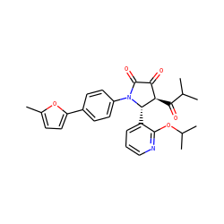 Cc1ccc(-c2ccc(N3C(=O)C(=O)[C@@H](C(=O)C(C)C)[C@@H]3c3cccnc3OC(C)C)cc2)o1 ZINC000169696329