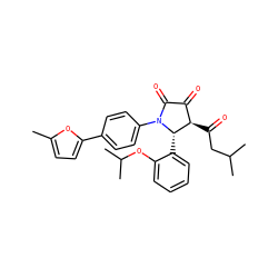 Cc1ccc(-c2ccc(N3C(=O)C(=O)[C@@H](C(=O)CC(C)C)[C@@H]3c3ccccc3OC(C)C)cc2)o1 ZINC000169696050