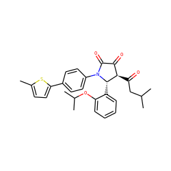 Cc1ccc(-c2ccc(N3C(=O)C(=O)[C@@H](C(=O)CC(C)C)[C@@H]3c3ccccc3OC(C)C)cc2)s1 ZINC000169696066
