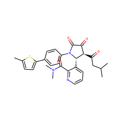 Cc1ccc(-c2ccc(N3C(=O)C(=O)[C@@H](C(=O)CC(C)C)[C@@H]3c3cccnc3C(=O)N(C)C)cc2)s1 ZINC000169696687