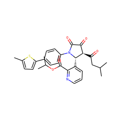 Cc1ccc(-c2ccc(N3C(=O)C(=O)[C@@H](C(=O)CC(C)C)[C@@H]3c3cccnc3C(=O)OC(C)C)cc2)s1 ZINC000169696429