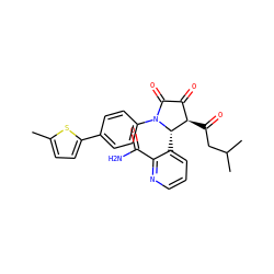 Cc1ccc(-c2ccc(N3C(=O)C(=O)[C@@H](C(=O)CC(C)C)[C@@H]3c3cccnc3C(N)=O)cc2)s1 ZINC000169696679