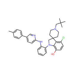 Cc1ccc(-c2ccc(Nc3ccccc3N3CC4(CCN(CC(C)(C)C)CC4)c4c(Cl)ccc(O)c43)nc2)cc1 ZINC000169347478