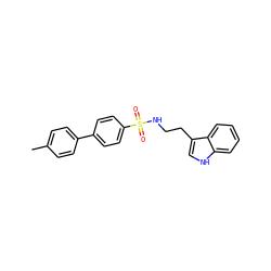 Cc1ccc(-c2ccc(S(=O)(=O)NCCc3c[nH]c4ccccc34)cc2)cc1 ZINC000028134961
