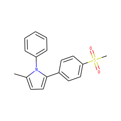 Cc1ccc(-c2ccc(S(C)(=O)=O)cc2)n1-c1ccccc1 ZINC000003814551
