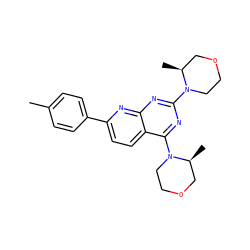 Cc1ccc(-c2ccc3c(N4CCOC[C@@H]4C)nc(N4CCOC[C@@H]4C)nc3n2)cc1 ZINC000146753198