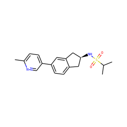 Cc1ccc(-c2ccc3c(c2)C[C@@H](NS(=O)(=O)C(C)C)C3)cn1 ZINC000038248365