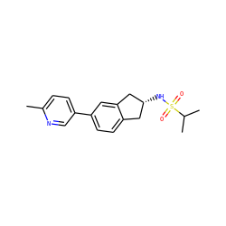 Cc1ccc(-c2ccc3c(c2)C[C@H](NS(=O)(=O)C(C)C)C3)cn1 ZINC000038248364