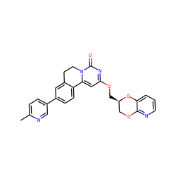 Cc1ccc(-c2ccc3c(c2)CCn2c-3cc(OC[C@@H]3COc4ncccc4O3)nc2=O)cn1 ZINC000220178180