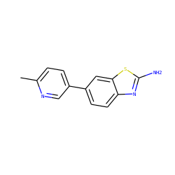 Cc1ccc(-c2ccc3nc(N)sc3c2)cn1 ZINC000474607671