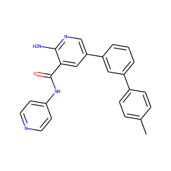 Cc1ccc(-c2cccc(-c3cnc(N)c(C(=O)Nc4ccncc4)c3)c2)cc1 ZINC000149984479