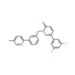 Cc1ccc(-c2cccc(Cn3nc(-c4cc(F)cc(F)c4)ccc3=O)c2)nn1 ZINC000203897598