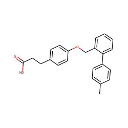 Cc1ccc(-c2ccccc2COc2ccc(CCC(=O)O)cc2)cc1 ZINC000084689894