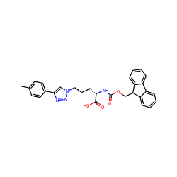 Cc1ccc(-c2cn(CCC[C@H](NC(=O)OCC3c4ccccc4-c4ccccc43)C(=O)O)nn2)cc1 ZINC000473172454