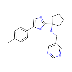 Cc1ccc(-c2cnc(C3(NCc4cncnc4)CCCC3)[nH]2)cc1 ZINC000473096605