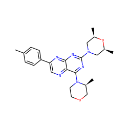 Cc1ccc(-c2cnc3c(N4CCOC[C@@H]4C)nc(N4C[C@H](C)O[C@H](C)C4)nc3n2)cc1 ZINC000169037587