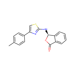 Cc1ccc(-c2csc(N[C@@H]3OC(=O)c4ccccc43)n2)cc1 ZINC000002479582