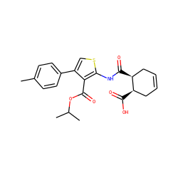 Cc1ccc(-c2csc(NC(=O)[C@H]3CC=CC[C@H]3C(=O)O)c2C(=O)OC(C)C)cc1 ZINC000000659067