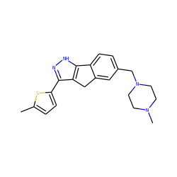 Cc1ccc(-c2n[nH]c3c2Cc2cc(CN4CCN(C)CC4)ccc2-3)s1 ZINC000036338843