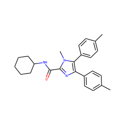 Cc1ccc(-c2nc(C(=O)NC3CCCCC3)n(C)c2-c2ccc(C)cc2)cc1 ZINC000028336567
