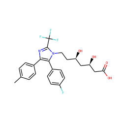 Cc1ccc(-c2nc(C(F)(F)F)n(CC[C@@H](O)C[C@@H](O)CC(=O)O)c2-c2ccc(F)cc2)cc1 ZINC000013833937