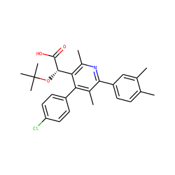 Cc1ccc(-c2nc(C)c([C@H](OC(C)(C)C)C(=O)O)c(-c3ccc(Cl)cc3)c2C)cc1C ZINC000098209107