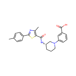 Cc1ccc(-c2nc(C)c(C(=O)N[C@H]3CCCN(c4cccc(C(=O)O)c4)C3)s2)cc1 ZINC000073390192