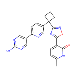Cc1ccc(-c2nc(C3(c4ccc(-c5cnc(N)nc5)nc4)CCC3)no2)c(=O)[nH]1 ZINC000096175502