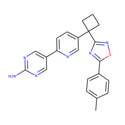 Cc1ccc(-c2nc(C3(c4ccc(-c5cnc(N)nc5)nc4)CCC3)no2)cc1 ZINC000096175409
