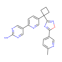 Cc1ccc(-c2nc(C3(c4ccc(-c5cnc(N)nc5)nc4)CCC3)no2)cn1 ZINC000096175479